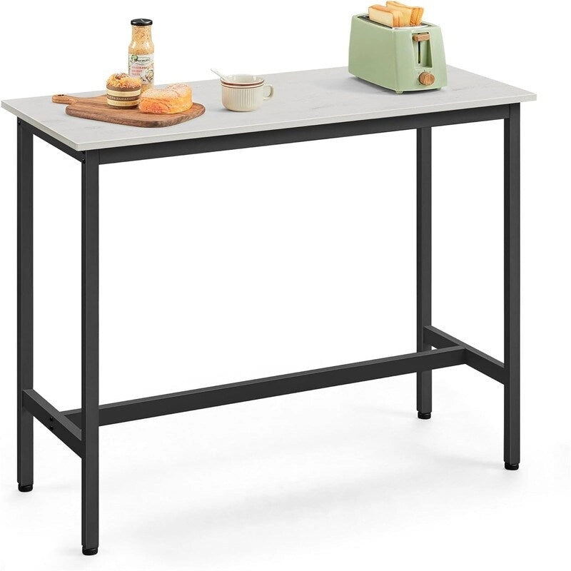 Table de bar étroite avec pieds en métal