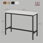 Table de bar étroite avec pieds en métal