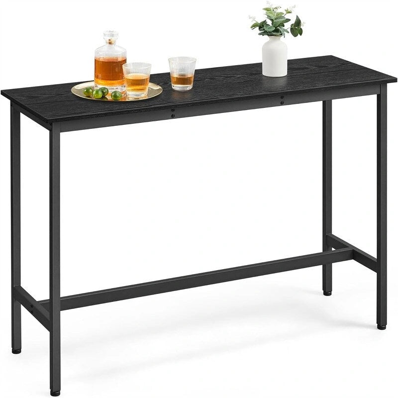 Table de bar étroite avec pieds en métal
