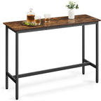 Table de bar étroite avec pieds en métal