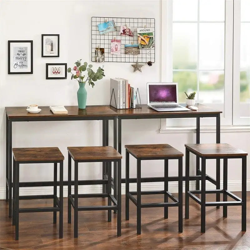 Table de bar étroite avec pieds en métal