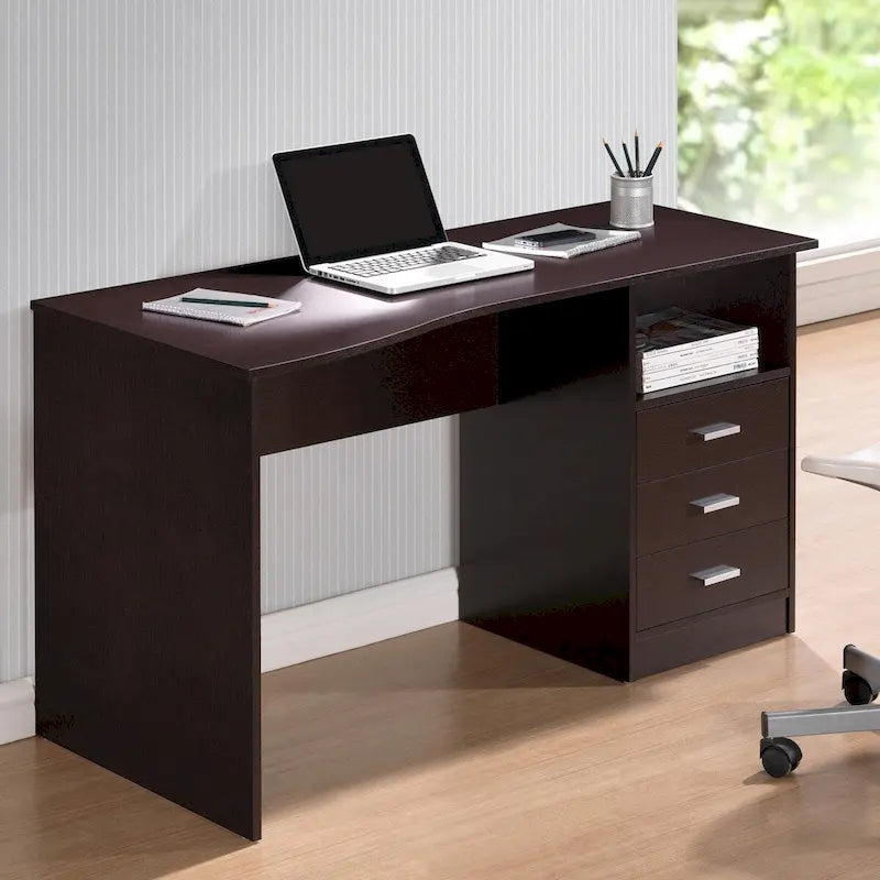 Bureau informatique classique à 3 tiroirs
