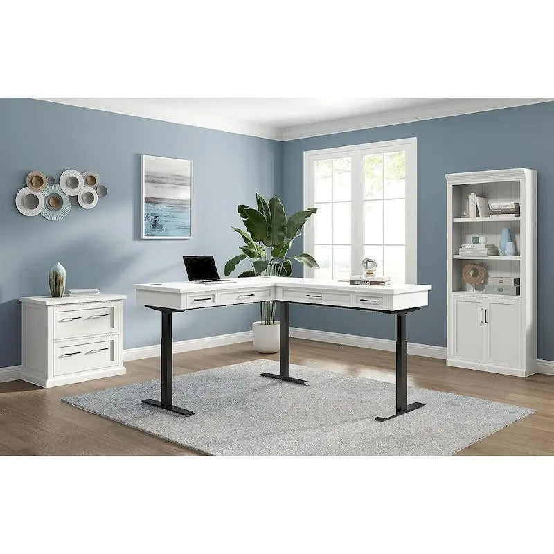 Meuble de classement latéral en bois avec tiroirs de rangement, entièrement assemblé, blanc