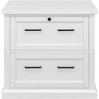 Meuble de classement latéral en bois avec tiroirs de rangement, entièrement assemblé, blanc