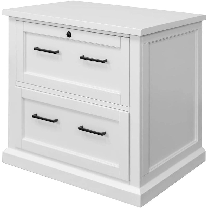 Meuble de classement latéral en bois avec tiroirs de rangement, entièrement assemblé, blanc
