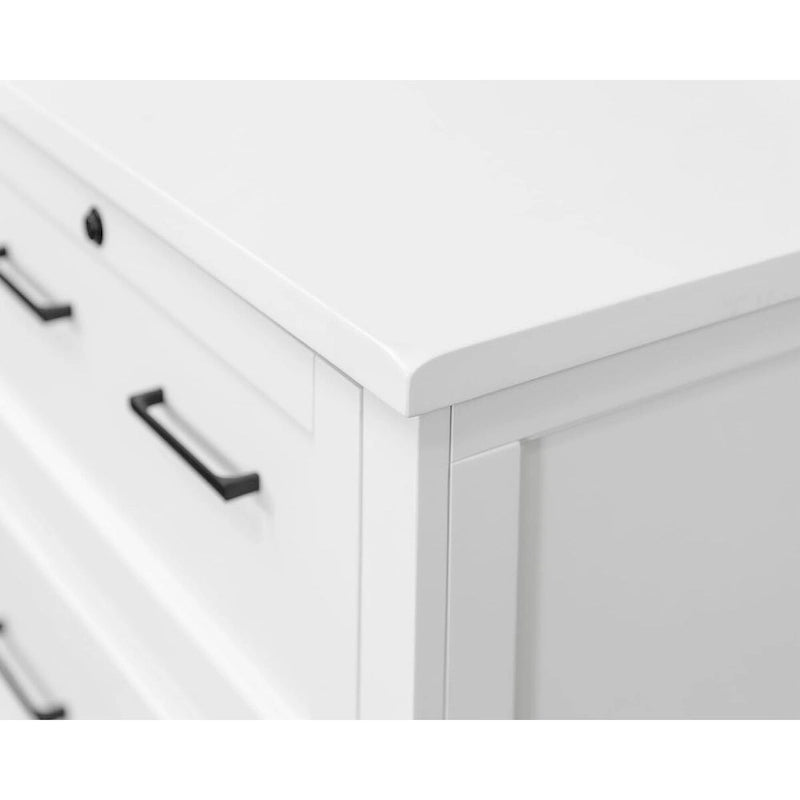 Meuble de classement latéral en bois avec tiroirs de rangement, entièrement assemblé, blanc
