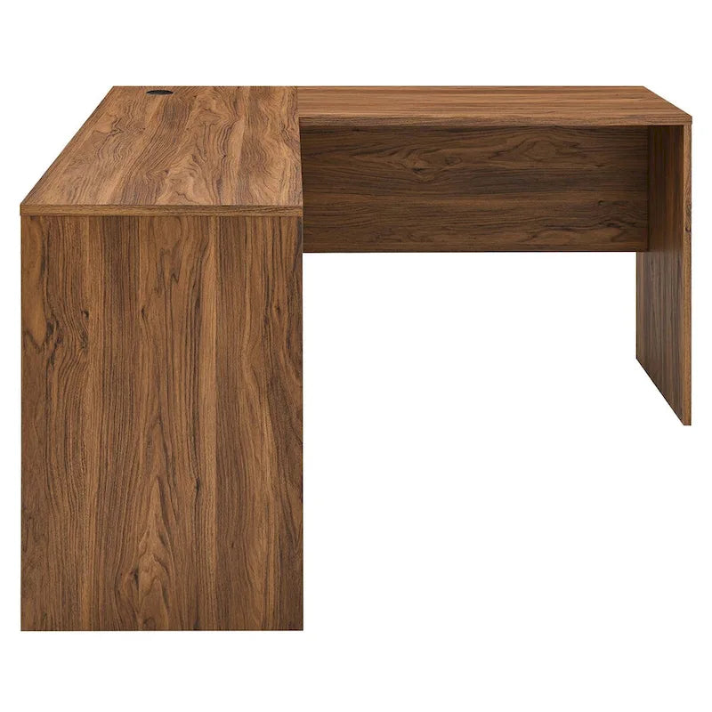 Bureau d'angle en bois avec tiroir clavier escamotable