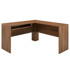 Bureau d'angle en bois avec tiroir clavier escamotable