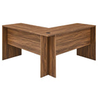 Bureau d'angle en bois avec tiroir clavier escamotable