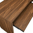Bureau d'angle en bois avec tiroir clavier escamotable