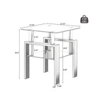 Lot de 2 tables d'appoint en verre trempé avec pieds en métal, carrées, noires