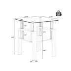 Lot de 2 tables d'appoint en verre trempé avec pieds en métal, carrées, noires