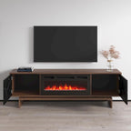 Meuble TV avec cheminée électrique et rangement
