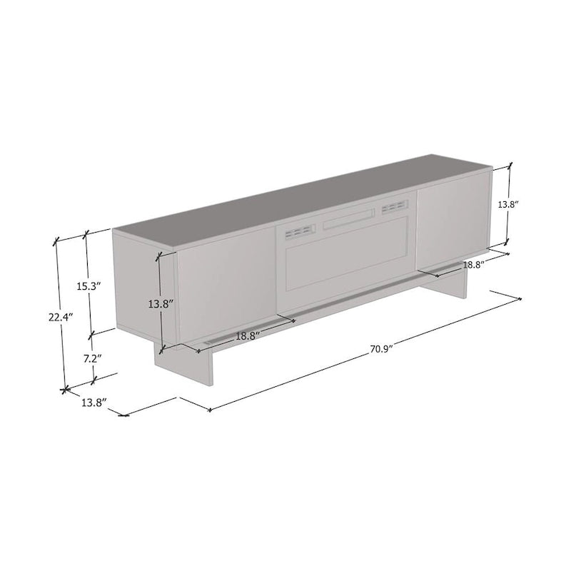 Meuble TV avec cheminée électrique et rangement