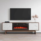 Meuble TV avec cheminée électrique et rangement