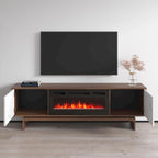 Meuble TV avec cheminée électrique et rangement