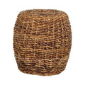 Table d'appoint tambour en abaca tressé - 19x19x19