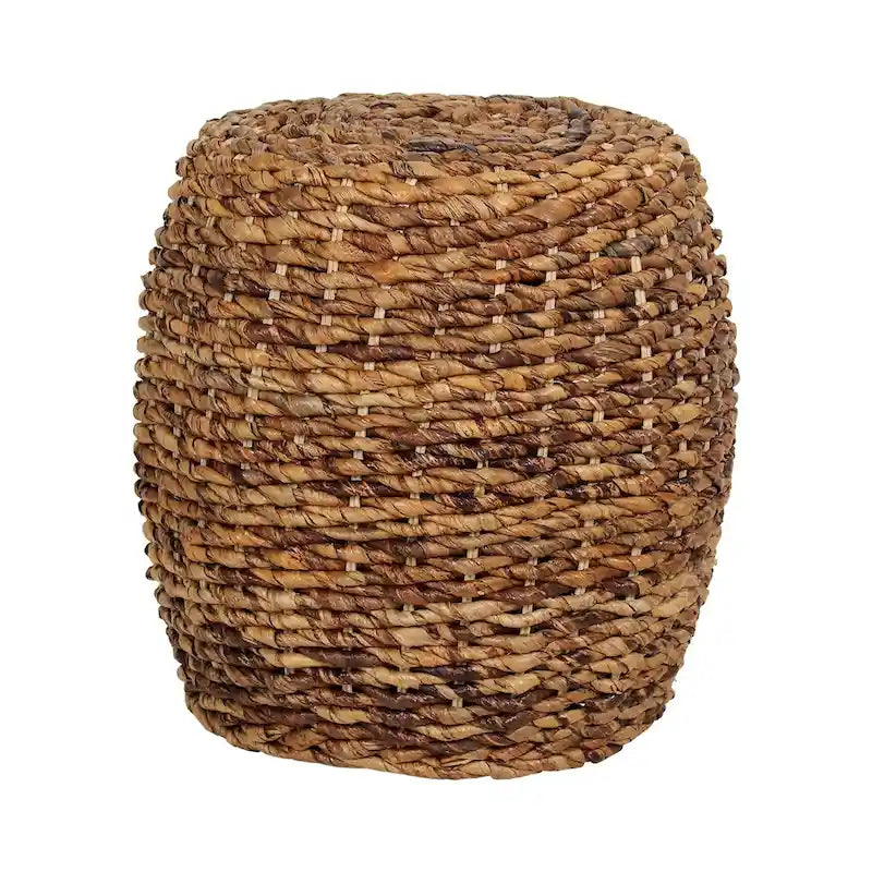 Table d'appoint tambour en abaca tressé - 19x19x19