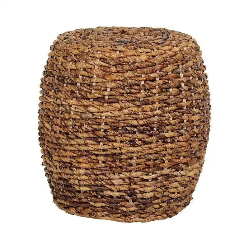 Table d'appoint tambour en abaca tressé - 19x19x19