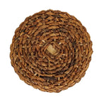 Table d'appoint tambour en abaca tressé - 19x19x19