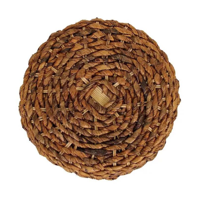 Table d'appoint tambour en abaca tressé - 19x19x19