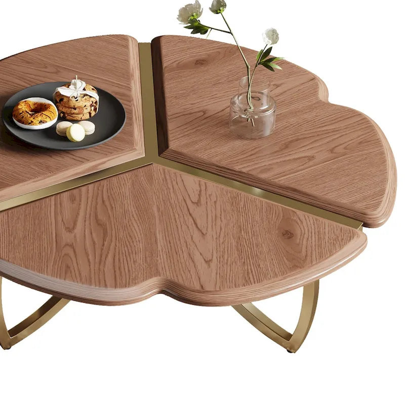 Tables basses gigognes rondes en placage de noyer, lot de 2