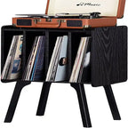 Meuble pour tourne-disque avec 4 rangements cubes - 16,5 x 11,7 x 26,1 po