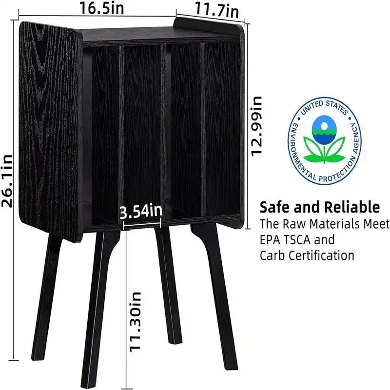 Meuble pour tourne-disque avec 4 rangements cubes - 16,5 x 11,7 x 26,1 po