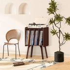 Meuble pour tourne-disque avec 4 rangements cubes - 16,5 x 11,7 x 26,1 po