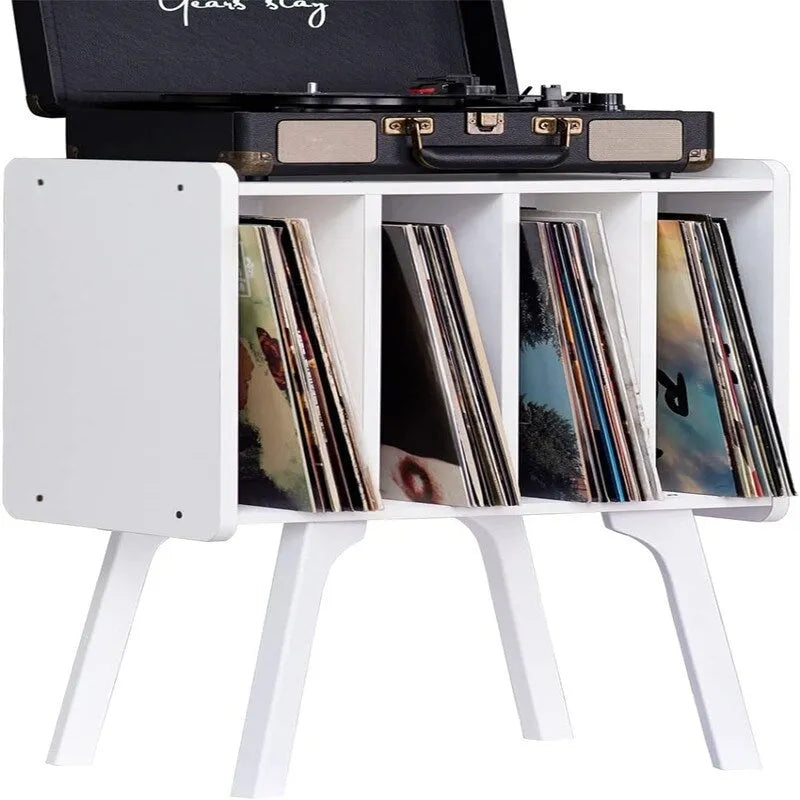 Meuble pour tourne-disque avec 4 rangements cubes - 16,5 x 11,7 x 26,1 po