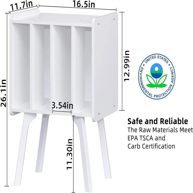 Meuble pour tourne-disque avec 4 rangements cubes - 16,5 x 11,7 x 26,1 po