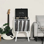 Meuble pour tourne-disque avec 4 rangements cubes - 16,5 x 11,7 x 26,1 po