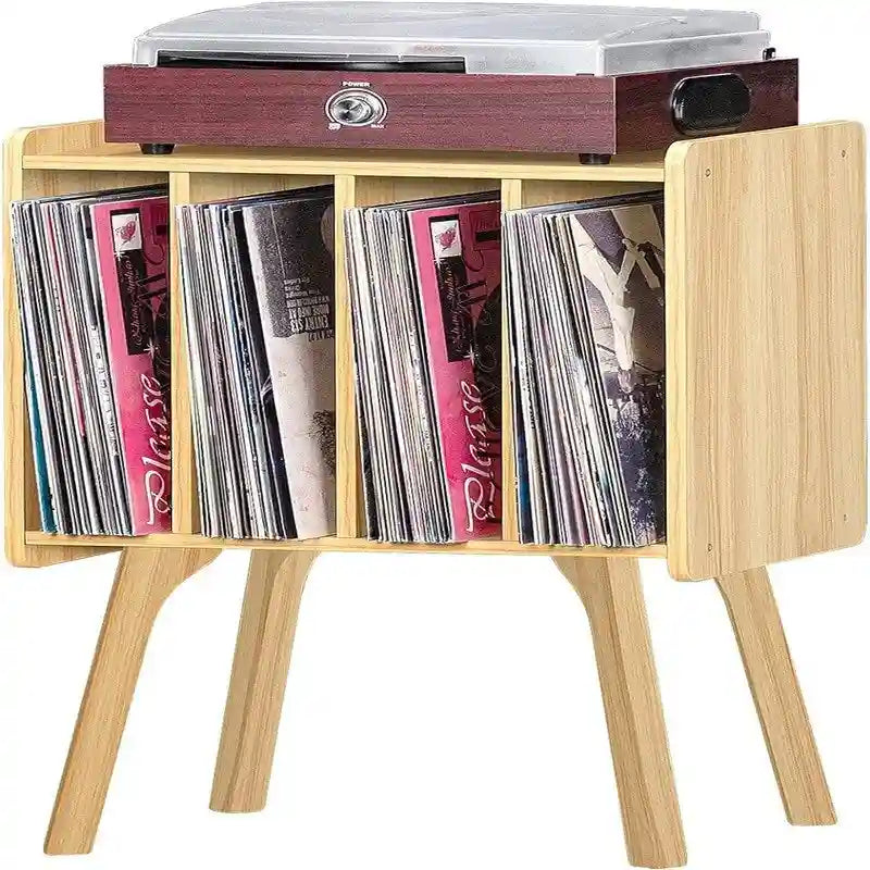 Meuble pour tourne-disque avec 4 rangements cubes - 16,5 x 11,7 x 26,1 po