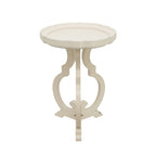 Table d'appoint en bois avec plateau festonné et pieds incurvés