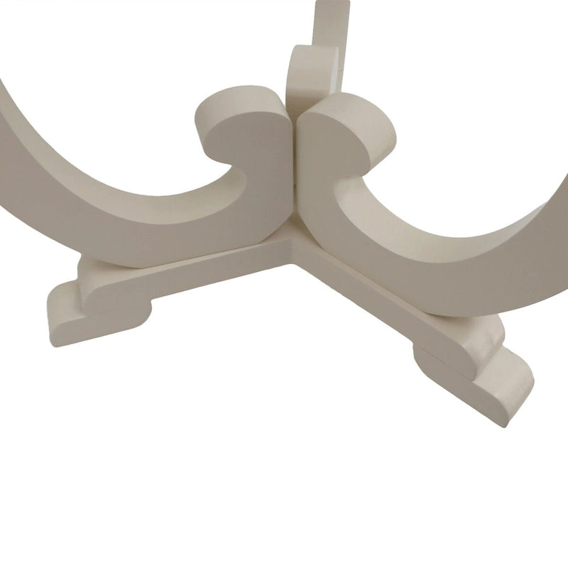 Table d'appoint en bois avec plateau festonné et pieds incurvés