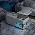 Table basse relevable de 37 pouces avec lumière LED 16 couleurs et étagère réglable
