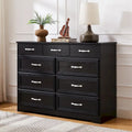 Commode 9 tiroirs style porte de grange, 120 cm de large, en bois