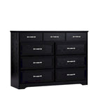 Commode 9 tiroirs style porte de grange, 120 cm de large, en bois