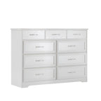 Commode 9 tiroirs style porte de grange, 120 cm de large, en bois