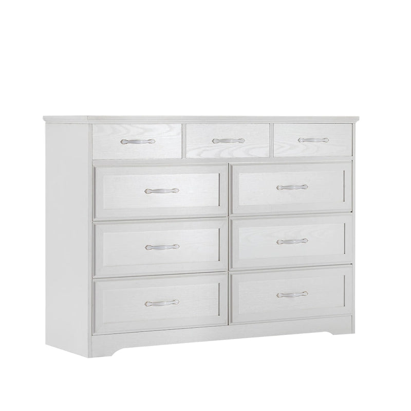 Commode 9 tiroirs style porte de grange, 120 cm de large, en bois