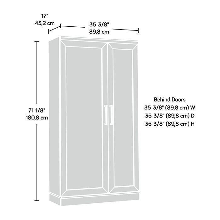 Meuble de rangement avec étagères réglables et portes à panneaux