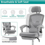 Chaise de bureau inclinable à dossier haut avec repose-pieds, appuie-tête et support lombaire réglables