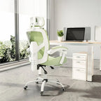 Chaise de bureau inclinable à dossier haut avec repose-pieds, appuie-tête et support lombaire réglables
