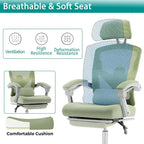 Chaise de bureau inclinable à dossier haut avec repose-pieds, appuie-tête et support lombaire réglables