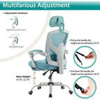 Chaise de bureau inclinable à dossier haut avec repose-pieds, appuie-tête et support lombaire réglables