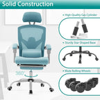 Chaise de bureau inclinable à dossier haut avec repose-pieds, appuie-tête et support lombaire réglables
