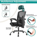 Chaise de bureau inclinable à dossier haut avec repose-pieds, appuie-tête et support lombaire réglables