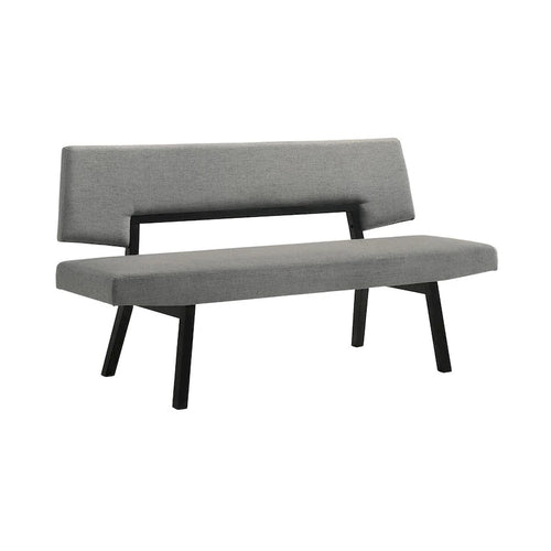 Banc de salle à manger de 160 cm avec assise et dossier rembourrés, tissu gris anthracite