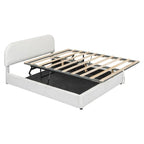 Lit plateforme capitonné Queen Size avec rangement hydraulique