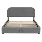 Lit plateforme capitonné Queen Size avec rangement hydraulique